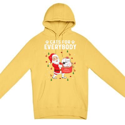 Cats For Everybody Santa Christmas Cute Cat Lover Gift Premium Pullover Hoodie