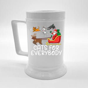 Cats For Everybody Santa Sleigh Xmas Funny Cat Christmas Gift Beer Stein