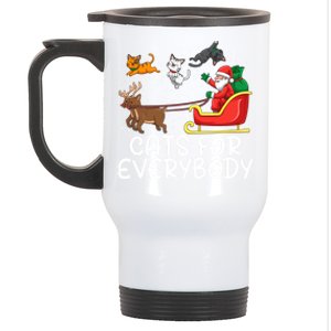 Cats For Everybody Santa Sleigh Xmas Funny Cat Christmas Gift Stainless Steel Travel Mug