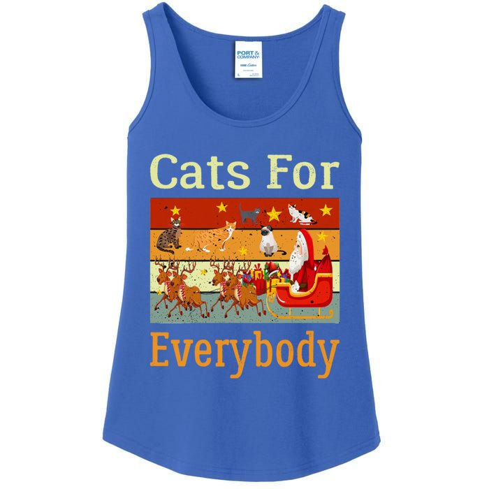 Cats For Everybody Ugly Christmas Cat Funny Xmas Vintage Gift Ladies Essential Tank