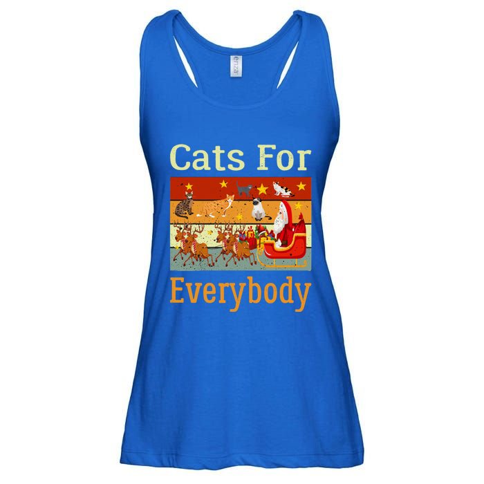 Cats For Everybody Ugly Christmas Cat Funny Xmas Vintage Gift Ladies Essential Flowy Tank