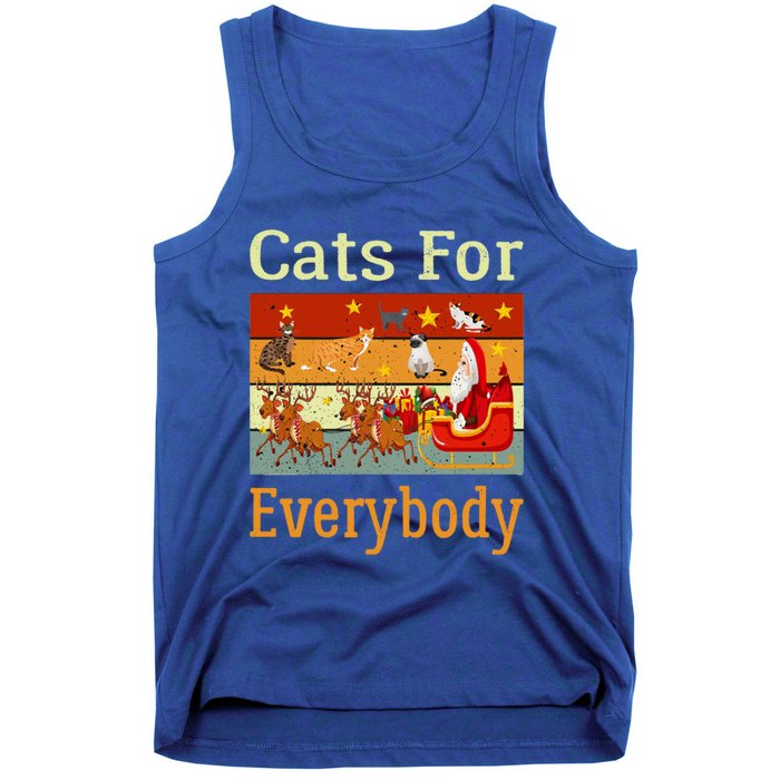 Cats For Everybody Ugly Christmas Cat Funny Xmas Vintage Gift Tank Top