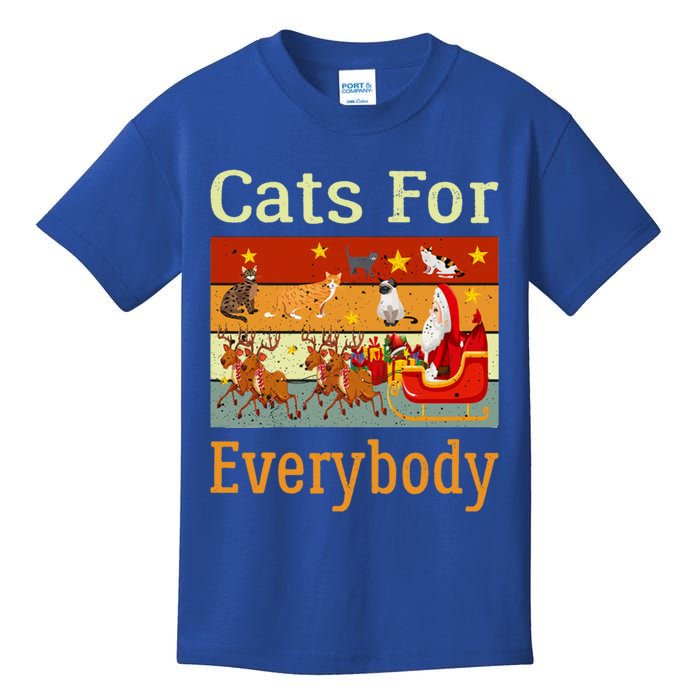 Cats For Everybody Ugly Christmas Cat Funny Xmas Vintage Gift Kids T-Shirt