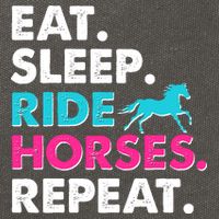 Cute Funny Eat Sleep Ride Horses Repeat Cotton Canvas Backpack