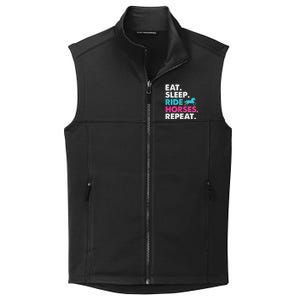 Cute Funny Eat Sleep Ride Horses Repeat Collective Smooth Fleece Vest