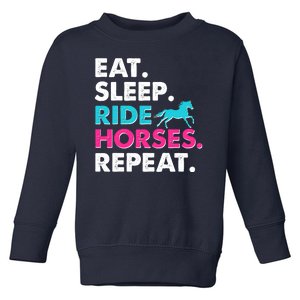 Cute Funny Eat Sleep Ride Horses Repeat Toddler Sweatshirt