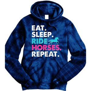 Cute Funny Eat Sleep Ride Horses Repeat Tie Dye Hoodie