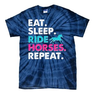 Cute Funny Eat Sleep Ride Horses Repeat Tie-Dye T-Shirt