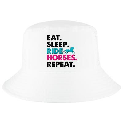 Cute Funny Eat Sleep Ride Horses Repeat Cool Comfort Performance Bucket Hat