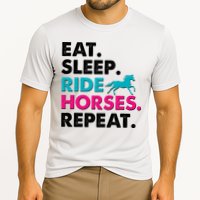 Cute Funny Eat Sleep Ride Horses Repeat Cooling Performance Crew T-Shirt