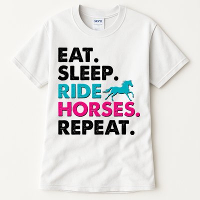 Cute Funny Eat Sleep Ride Horses Repeat Tall T-Shirt