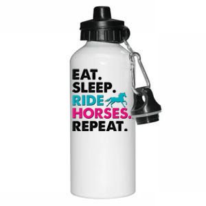 Cute Funny Eat Sleep Ride Horses Repeat Aluminum Water Bottle