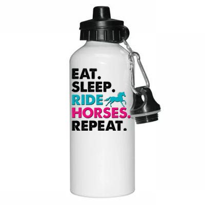 Cute Funny Eat Sleep Ride Horses Repeat Aluminum Water Bottle 