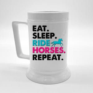 Cute Funny Eat Sleep Ride Horses Repeat Beer Stein