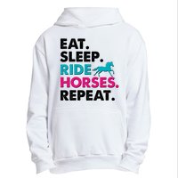 Cute Funny Eat Sleep Ride Horses Repeat Urban Pullover Hoodie