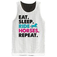 Cute Funny Eat Sleep Ride Horses Repeat Mesh Reversible Basketball Jersey Tank