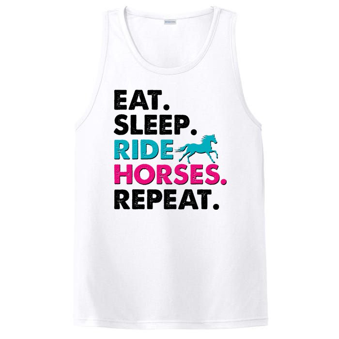 Cute Funny Eat Sleep Ride Horses Repeat PosiCharge Competitor Tank