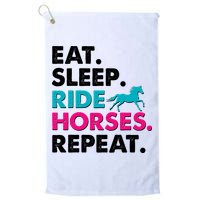 Cute Funny Eat Sleep Ride Horses Repeat Golf Towel