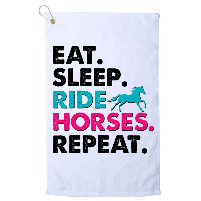 Cute Funny Eat Sleep Ride Horses Repeat Golf Towel