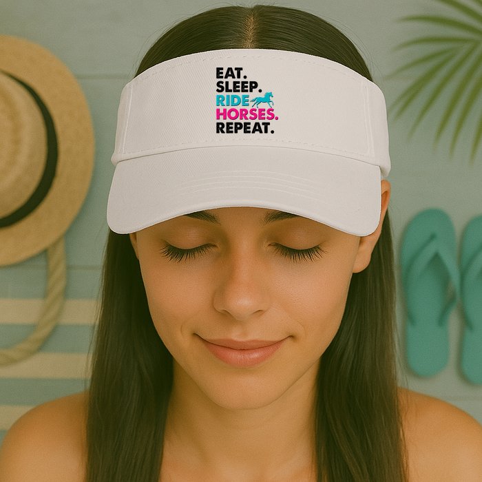 Cute Funny Eat Sleep Ride Horses Repeat Visor
