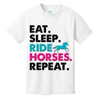 Cute Funny Eat Sleep Ride Horses Repeat Kids T-Shirt