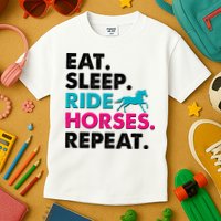 Cute Funny Eat Sleep Ride Horses Repeat Kids T-Shirt