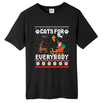 Cats For Everybody Ugly Funny Christmas Cute Cat Xmas Pajama Gift Tall Fusion ChromaSoft Performance T-Shirt