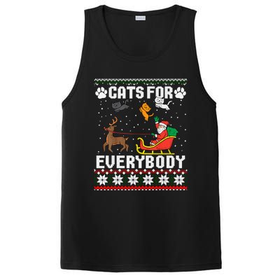 Cats For Everybody Ugly Funny Christmas Cute Cat Xmas Pajama Gift PosiCharge Competitor Tank