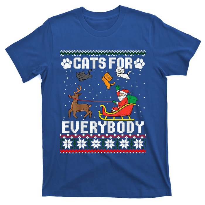 Cats For Everybody Ugly Funny Christmas Cute Cat Xmas Pajama Gift T-Shirt