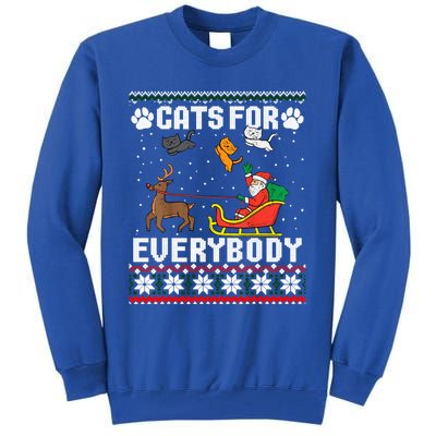 Cats For Everybody Ugly Funny Christmas Cute Cat Xmas Pajama Gift Tall Sweatshirt