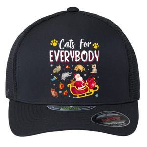 Cats For Everybody Cat Christmas Pajama Santa Ugly Christmas Cute Gift Flexfit Unipanel Trucker Cap