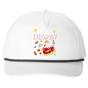 Cats For Everybody Cat Christmas Pajama Santa Ugly Christmas Cute Gift Snapback Five-Panel Rope Hat