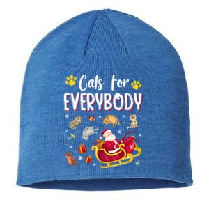 Cats For Everybody Cat Christmas Pajama Santa Ugly Christmas Cute Gift Sustainable Beanie