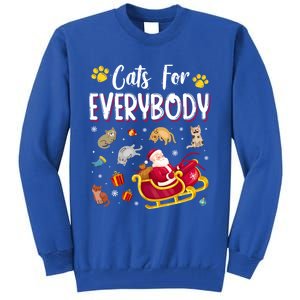 Cats For Everybody Cat Christmas Pajama Santa Ugly Christmas Cute Gift Tall Sweatshirt