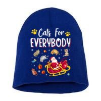 Cats For Everybody Cat Christmas Pajama Santa Ugly Christmas Cute Gift Short Acrylic Beanie