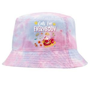 Cats For Everybody Cat Christmas Pajama Santa Ugly Christmas Cute Gift Tie-Dyed Bucket Hat