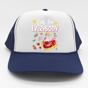 Cats For Everybody Cat Christmas Pajama Santa Ugly Christmas Cute Gift Trucker Hat