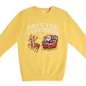 Cats For Everybody Funny Christmas Cat Santa Premium Crewneck Sweatshirt