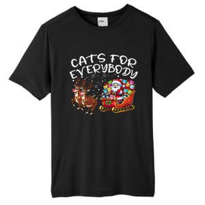 Cats For Everybody Funny Christmas Cat Santa Tall Fusion ChromaSoft Performance T-Shirt