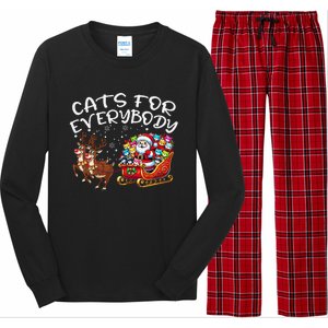 Cats For Everybody Funny Christmas Cat Santa Long Sleeve Pajama Set