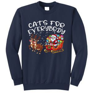 Cats For Everybody Funny Christmas Cat Santa Sweatshirt