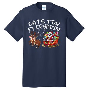 Cats For Everybody Funny Christmas Cat Santa Tall T-Shirt