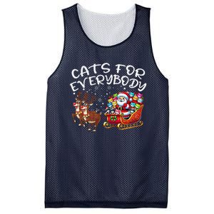 Cats For Everybody Funny Christmas Cat Santa Mesh Reversible Basketball Jersey Tank