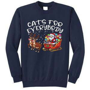 Cats For Everybody Funny Christmas Cat Santa Tall Sweatshirt