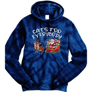 Cats For Everybody Funny Christmas Cat Santa Tie Dye Hoodie