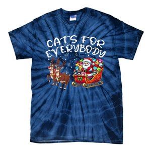 Cats For Everybody Funny Christmas Cat Santa Tie-Dye T-Shirt