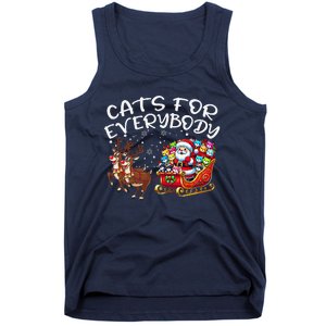 Cats For Everybody Funny Christmas Cat Santa Tank Top