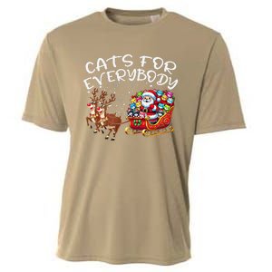 Cats For Everybody Funny Christmas Cat Santa Cooling Performance Crew T-Shirt