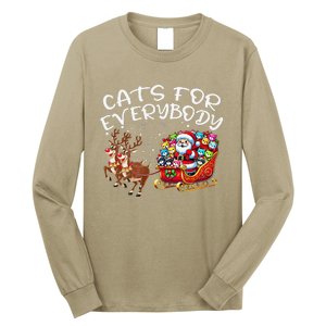 Cats For Everybody Funny Christmas Cat Santa Long Sleeve Shirt