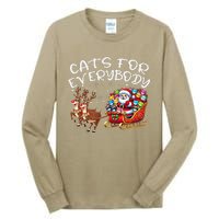 Cats For Everybody Funny Christmas Cat Santa Tall Long Sleeve T-Shirt